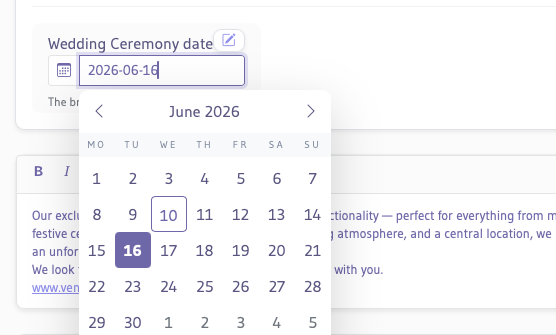 screenshot date field type