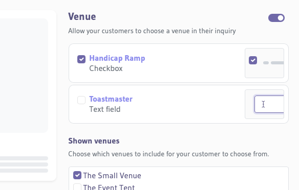 screenshot widget form fields enabled